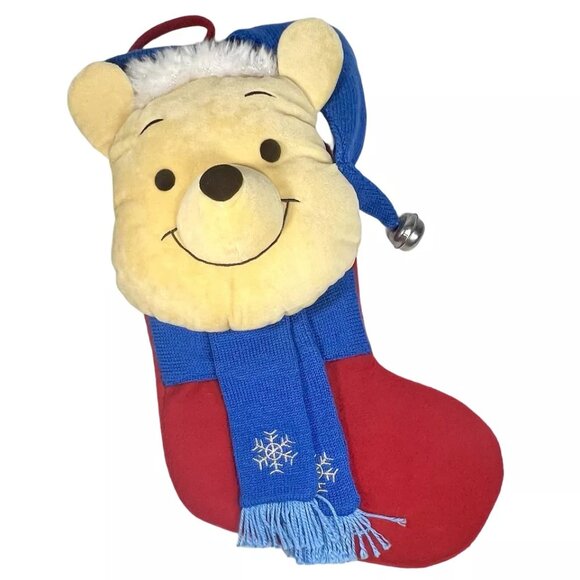 Disney Winnie The Pooh Christmas Stocking Plush 3D Scarf Jingle Bell 18" - Picture 9 of 9